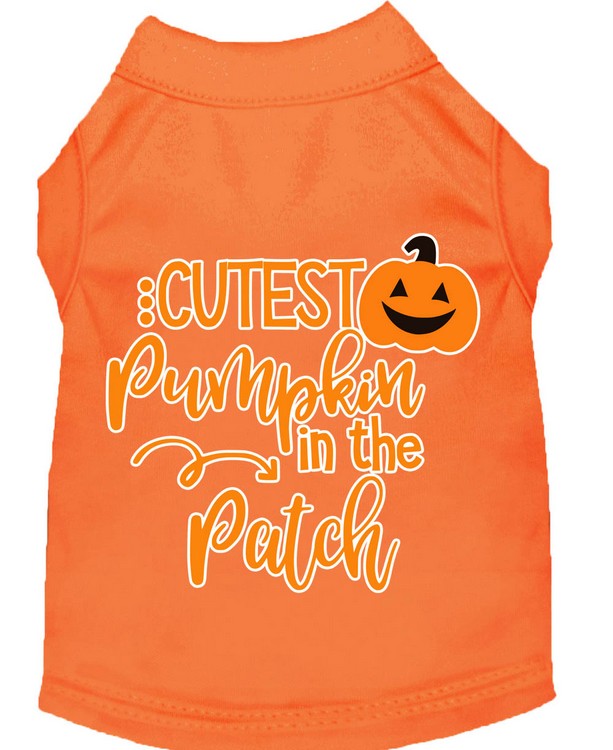 Cutest Pumpkin in the Patch Screen Print Dog Shirt Orange XXXL